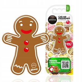 Aroma Car Désodorisant pour voiture parfum Gingerbread, collection Manny Christmas